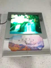 RARE Mirrored Monkey And Waterfall Wall or Stand Clock Works Tested