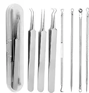 Comedone Remover Kit, 7X Pimple Popping Nose Kit, Comedone Popping Tweezers Whitehead Picking Tools For Smooth Skin
