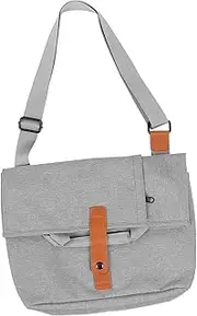 [GAROZATION] Messenger Bag Laptop Tote Bag Trendy Tote Bag Ladies Crossbody Bags Outdoor Pouch Men Handbag Shoulder Bag for Men Cross Body Bag for Women Storage Bag Light Grey Nylon