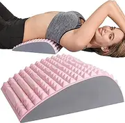 Back Stretcher Pillow - Dr. Approved For Back Pain Relief, Lumbar Support, Herniated Disc, Sciatica Pain Relief, Posture Corrector, Spinal Stenosis, Neck Pain, support for prolonged sitting (Pink)