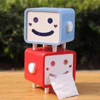 在飛比找Yahoo奇摩購物中心優惠-笑臉 面紙盒 方型笑臉面紙盒 表情 面紙 紙巾盒 硬殼 滾筒