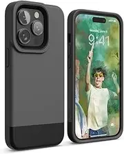 elago Glide Case Compatible with iPhone 14 Pro Max Case (6.7"), Simple and Unique Design, Protective TPU Cover, Upgraded Shockproof, Mix and Match Parts, Enhanced Camera Guard (Dark Grey/Black)