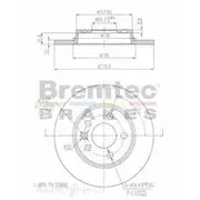Bremtec Euro-Line GeoZinc Coated Brake Rotor - BDR15250EL