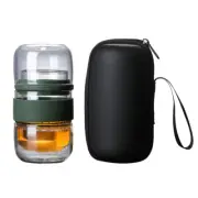 Glass Tea Kettle Wine Tumbler Portable Set Travel with Cups for One Teapot
