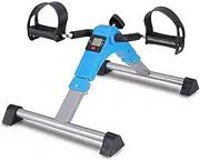 Portable Home Pedal Exerciser Folding Mini Exercise Bike Rehabilitation Training Machine 516 (Size : Blue)