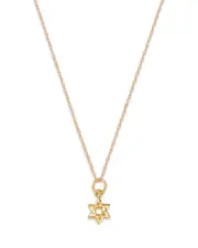 Bloomingdale's Fine Collection Children's Star of David Pendant Necklace in 14K Yellow Gold, 14
