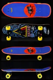Drake Design complete skateboard Old School Cat Eyes Trackers Santa Cruz Bones