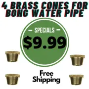 Cone Piece Small Brass Bonza cone Smoking with Free Shipping. Pac of 4 cones.