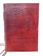 Tree of Life Leather Journal with Cord NEW Handmade Embossed 5x7" Blank Book