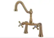 Two-Handle 2-Hole Deck Mount Clawfoot Tub Faucet, Polished Brass KS3232AX