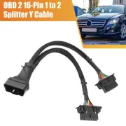 OBD 2 16-Pin 1 to 2 Splitter Y Cable Diagnostic Adapter Cable for GPS Tracker