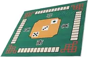 TOYANDONA Printed Mahjong Mat Square Tablecloth Thick Banner Design Green 84x84cm