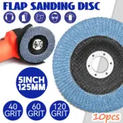 10/20PCS 5'' 125MM Angle Grinder Flap Sanding Disc 40-120 Grit Grinding Wheel