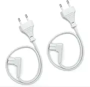 [Brighton] Vebner Replacement Power Cable, Compatible with Sonos Play One, Sonos Play-1 and Sonos One SL Speakers EU Version (Pack of 2) (0.5 Metres, White)