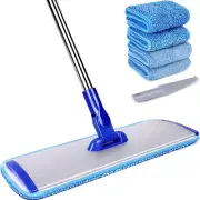 18" Professional Microfiber Mop Floor Cleaning System, Flat Mop with Stainles...