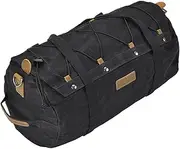 Motorcycle Luggage Bag, Portable Canvas Storage Bike Rear Backpack Hangable, Outdoor Cycling Accessories Retro Waterproof with Zipper and Buckle for Long-Distance Travel