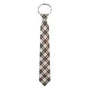 Men's Royal Tartans Plaid Zipper Neck Tie Black White
