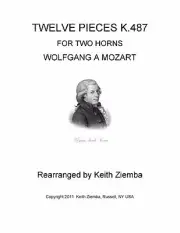 Mozart 12 Pieces for 2 Horns K.487 Horn Duets transposed playable range advanced