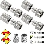 Arshipscho Stainless Steel Garden Hose Quick Connect Fittings Set, Water Hose Quick Connect Fittings, 3/4" Garden Hose Quick Connect Kit, for Most Outdoor Hose Equipment (4set)