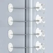 4 Pcs Fridge Lock, Refrigerator Lock for Children, Mini Fridge Locks for Kids, Freezer Lock, Used in Refrigerator Door, Cabinets, Drawers, Toilet Seat (White, 4 Pcs)