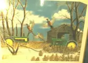 JOHN DEERE TRACTOR ART PRINT "PHEASANTS AMONG DEERE" by R. HINTON - LTD ED