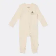 Huggies Babywear Organic Cotton Rib Coverall - Beige