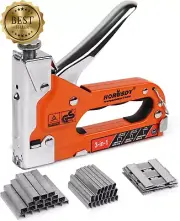 3-in-1 Heavy Duty Staple Gun w/ 3000 Staples Upholstery Tool for Wood Carpet DIY