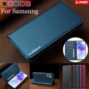 For Samsung Galaxy S25 S24 S23 S22 S21 A55 A35 Case Wallet Business Flip Cover