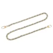 32" Purse Chain Strap with Buckles for Shoulder (Gray + Gold)