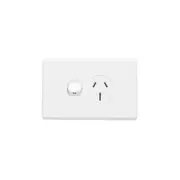 Clipsal Classic C2000 Series Single Powerpoint 250V 15Amp Horizontal Switch Socket Outlet White - C2015/15-WE