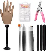 Silicone Hand for Acrylic Nails with Stand Bracket,Realistic Silicone Nail Training Hand, Soft Flexible Bendable Nail Practice Mannequin Hand for Nails Art DIY Print Practice Tool (Right Hand)