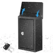Metal Locking Mailbox Wall Mount Mailbox Key Drop Mailbox for Outside Suggest...