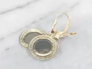 Retrofitted 14K Gold Cufflink Drop Earrings