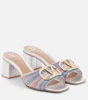 [Valentino Garavani] Valentino Garavani VLogo Signature crochet mules AU 7 pink
