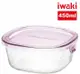 【iwaki】日本耐熱玻璃方形微波保鮮盒450ml(粉色)(原廠總代理)