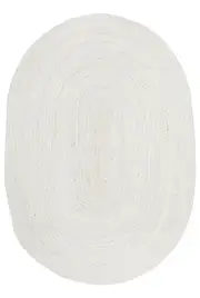 Bondi White Hand-Braided Jute Oval Rug