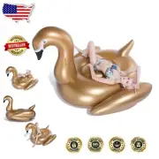 Oversized Gold Swan Pool Floatie - Perfect for Summer Parties & Lounging