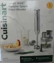 CUISINART SmartStick Variable Speed Hand Blender w/Processor, Wisk & 3 C. Beaker