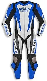 Motorbike Racing Leather Suit Full Body Protection Motorcycle Cow Hide Leather 2-Pieces Racing Suit For Professional Bikers