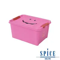在飛比找ETMall東森購物網優惠-SPICE KIDS馬卡龍附蓋微笑整理箱收納箱桃紅M