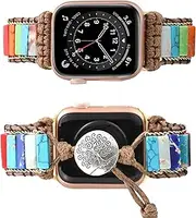 Wingoden Boho Bracelet Compatible with Apple Watch Band 41 mm/38 mm/40 mm 44 mm/45 mm/49 mm/42 mm - Wrap Beaded Apple Watch Strap for Women Men Natural Stone iWatch Band Series 9 8 7 6 5 4 3 2 1 SE
