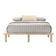 Platform Bed Base Frame Wooden Natural King Single Pinewood