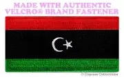 LIBYA NATIONAL FLAG PATCH LIBYAN EMBROIDERED SOUVENIR w/ VELCRO® Brand Fastener