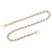 24" Purse Chain Strap with Buckles for Shoulder (Beige + Gold)
