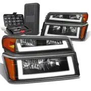 For 2004-2012 Colorado Canyon LED DRL Tube Headlight Bumper Lamp+Tool Box Black (for: Isuzu)