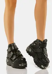 [New Rock] Metallic C3 Leather Ankle Boots