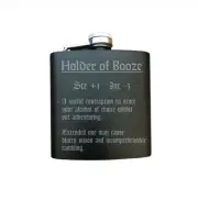 D&D Flask Holder of Booze Funny Item Description Engraved Stainless Steel 6oz