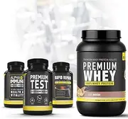 Performance Enhanced Nutrition - MALE RECOVERY STACK: Premium Whey Protein, Rapid Repair, Alpha Immune and Premium T-Boost!| Perfect post-workout supplements set for man | Best money value! Save $70