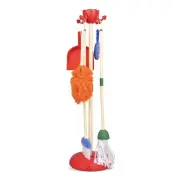 Playkidz Cleaning Role Set, 6Pcs, Includes Mop, Brush, Broom, Dustpan, and