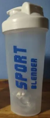 20oz Blender Sport Bottle Protein Shaker W/ Whisk Ball White Never Used